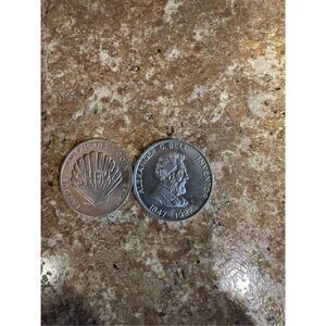 Famous Americans, coin game shell tokens, bundle of 2